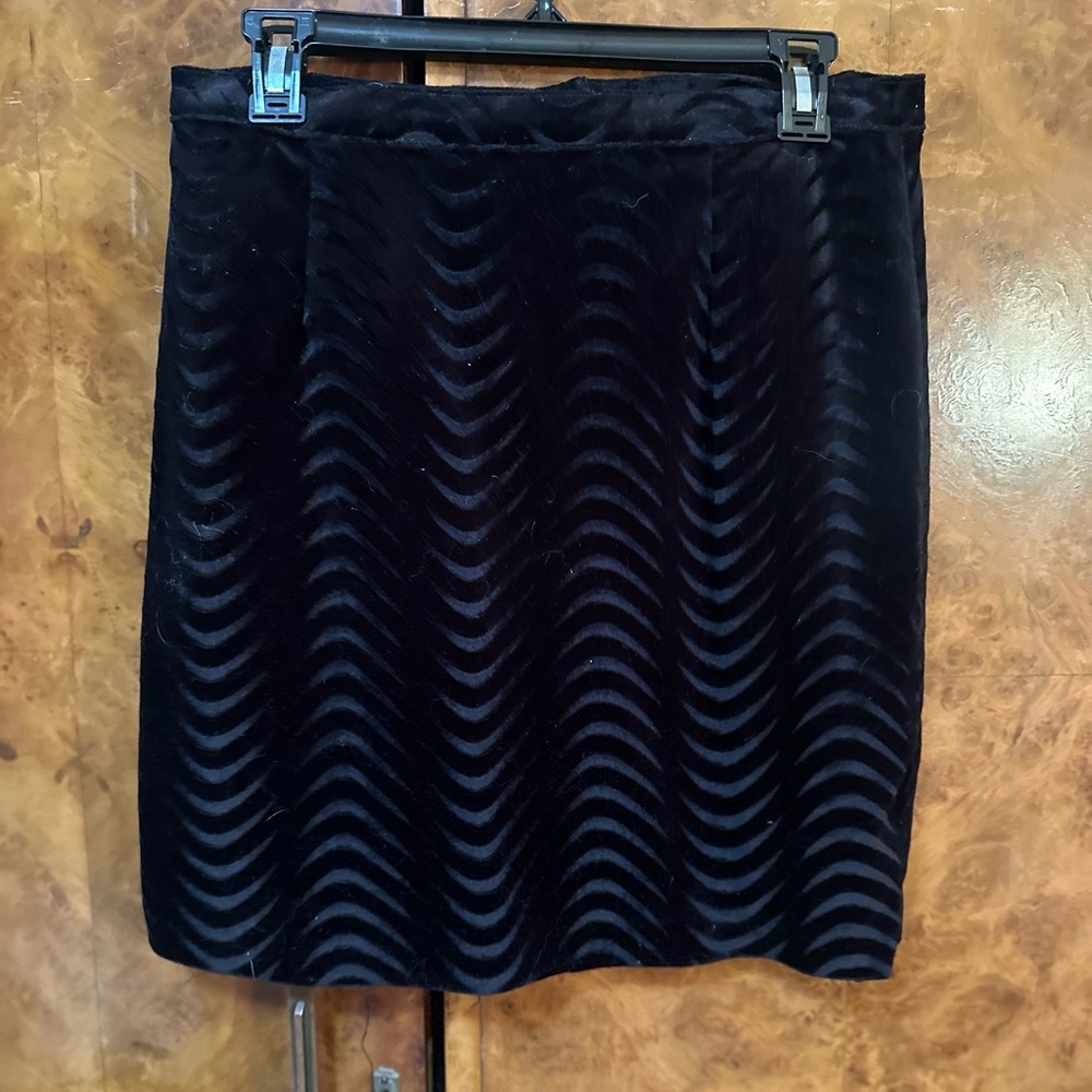 Vintage America black velvet wave Skirt